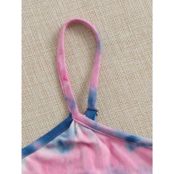 Butterfly Blue & Pink Tye Dye Crop Cami 🦋 - Picture 6 of 6